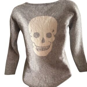 Cashmere Project Gray 100% Cashmere Skull size S